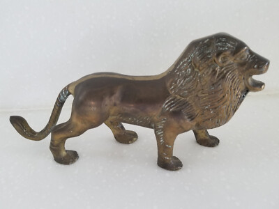 Vintage Solid Brass Roaring Lion Figurine 8"x4" | eBay.de