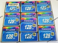 10PCS  Transcend 128mb  80X Compact Flash CF Memory Card