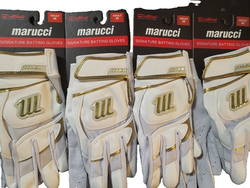 Marucci Adult Signature Full Wrap Batting Gloves White/White Color
