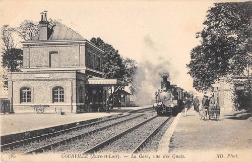 France - CPA 76 Wanchy Capval la gare et le train tramway