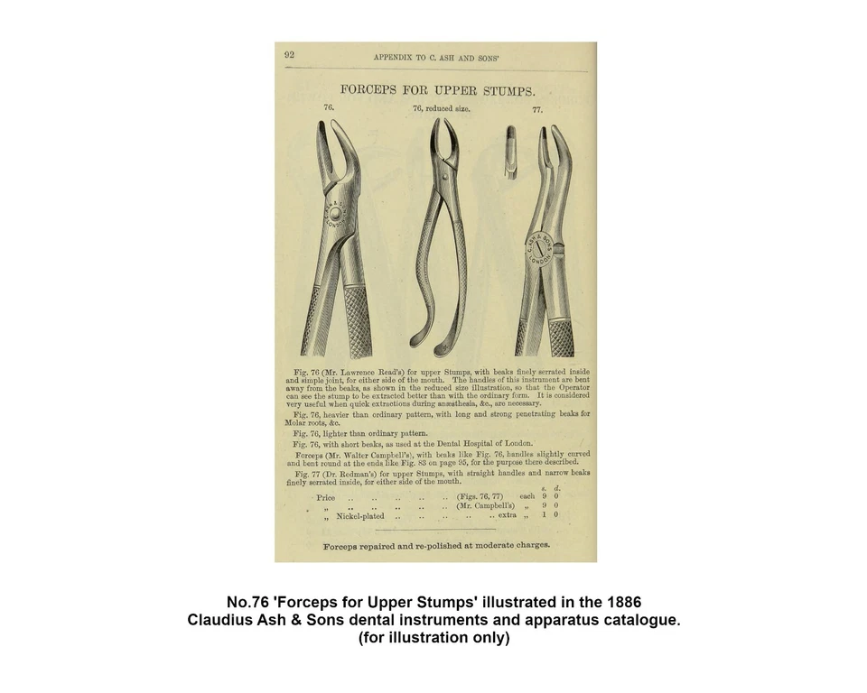 Rare Antique Claudius Ash & Sons ‘Upper Stumps’ Dental Forceps - Image 3 of 4