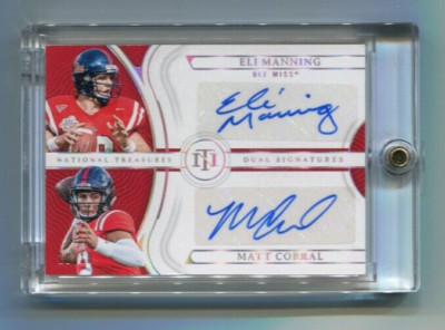 2022 National Treasures ELI ANNING  MATT CORRALAutograph OLE MISS REBELS #d10/10