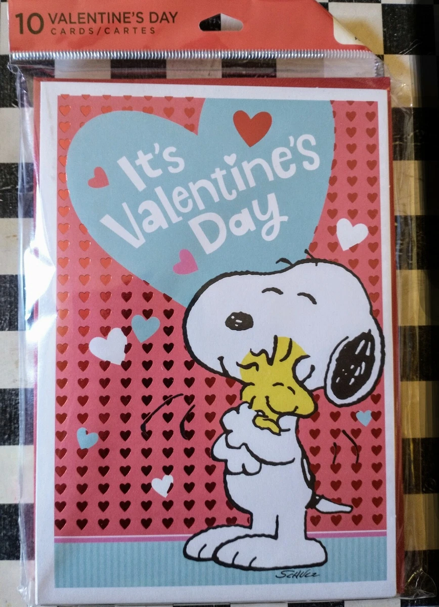 PEANUTS Snoopy and Woodstock Hallmark Valentine Cards & envelopes - pack of 10