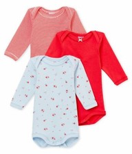 Petit Bateau Mädchen Langarm Bodys 3er NEU  6 Monate 67cm 