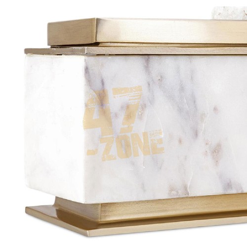 NK Forseti Lidded Box White Gold Indoor Outdoor Home Decor Tabletop Decoration - Bild 8 von 8