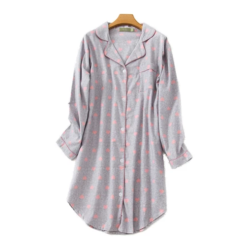 Nightgown Women's Flannel Boyfriend Nightshirt - Picture 7 of 77