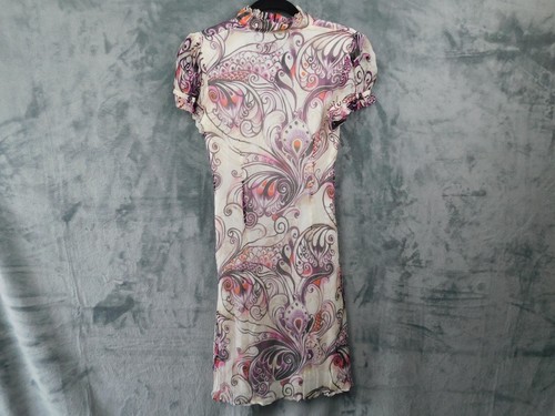 Escada Sport Dress Womens 34 XS Purple Paisley Silk Y2K 90s Ruffles Boho Coastal - Picture 6 of 11