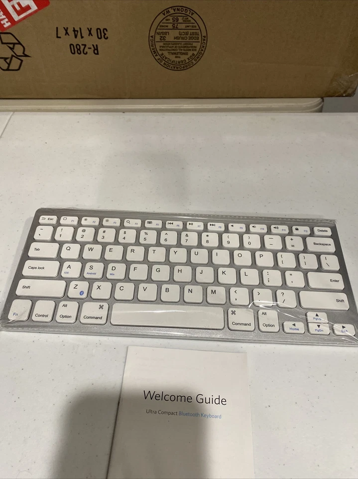 White Anker Wireless Bluetooth Keyboard Ultra Slim for iOS / Mac / Android / PC - Image 3 of 4