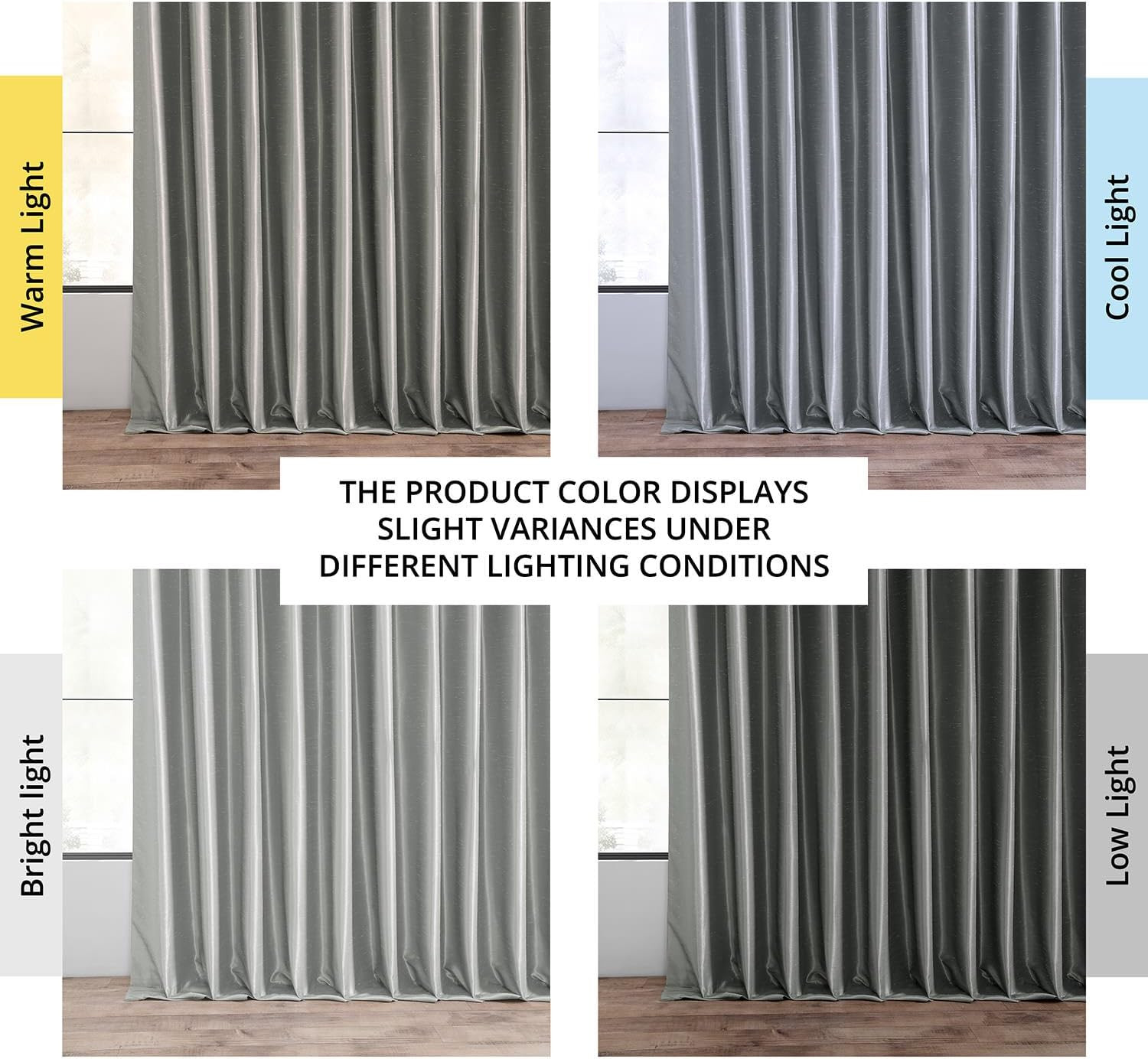 Extra Wide Faux Silk Blackout Curtains 108 Inches Long for Bedroom & Living Room