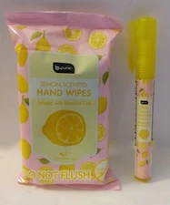 Bpure 2 Pack Lemon Scented  Hand Sanitizer Pen & Hand Wipes