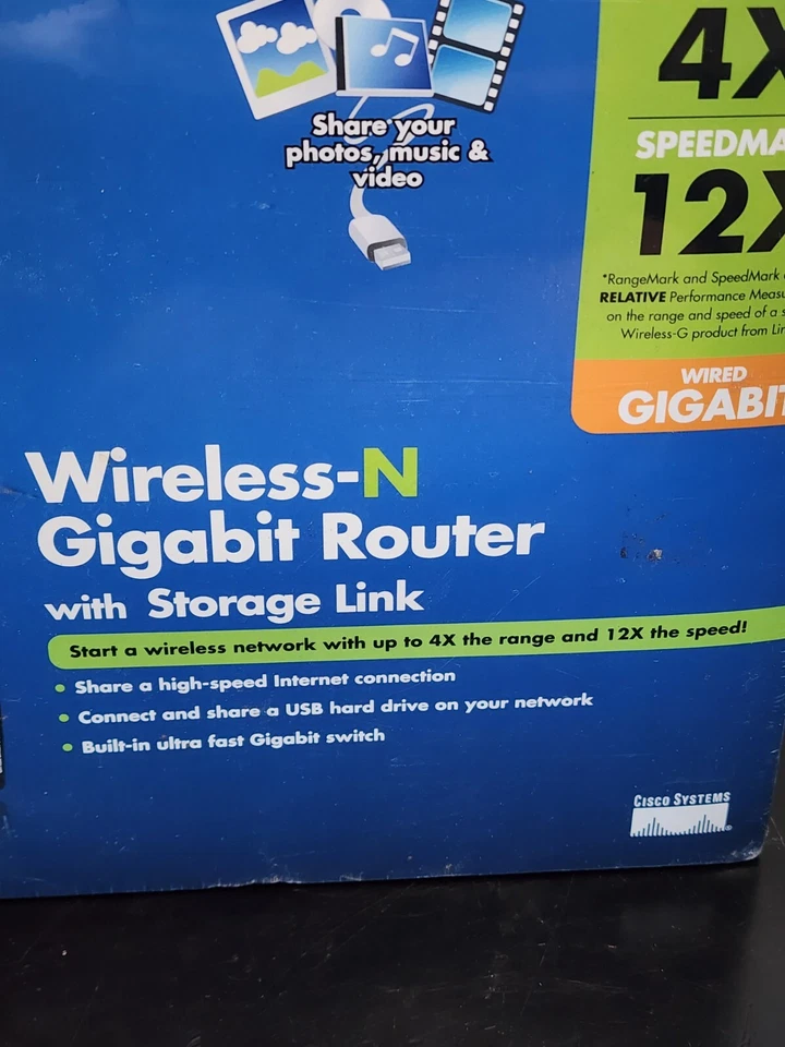 Cisco Linksys WRT350N беспроводной N гигабитный маршрутизатор с каналом хранения - проводной гигабитный - Изображение 3 из 4