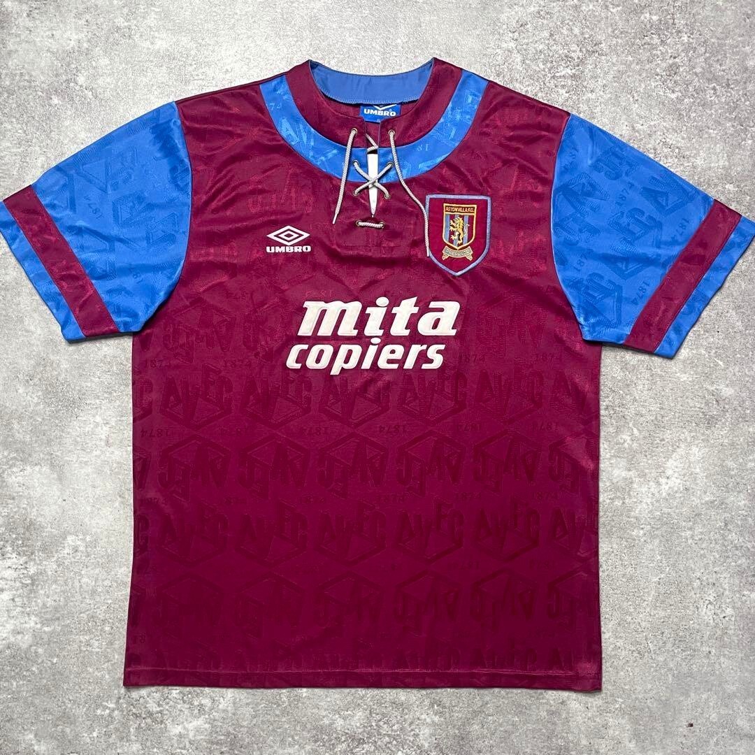Aston Villa 92/93 Home Jersey Umbro XL Vintage Shirt Free Shipping