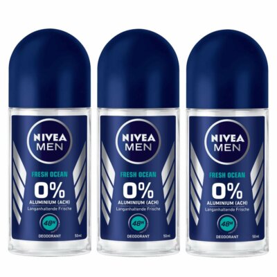 3x Nivea Men Deo Roll On Fresh Ocean 50ml - Deodorant from Germany