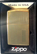 Zippo Windproof High Polished Brass Engine Turned Lighter 350b New In Box