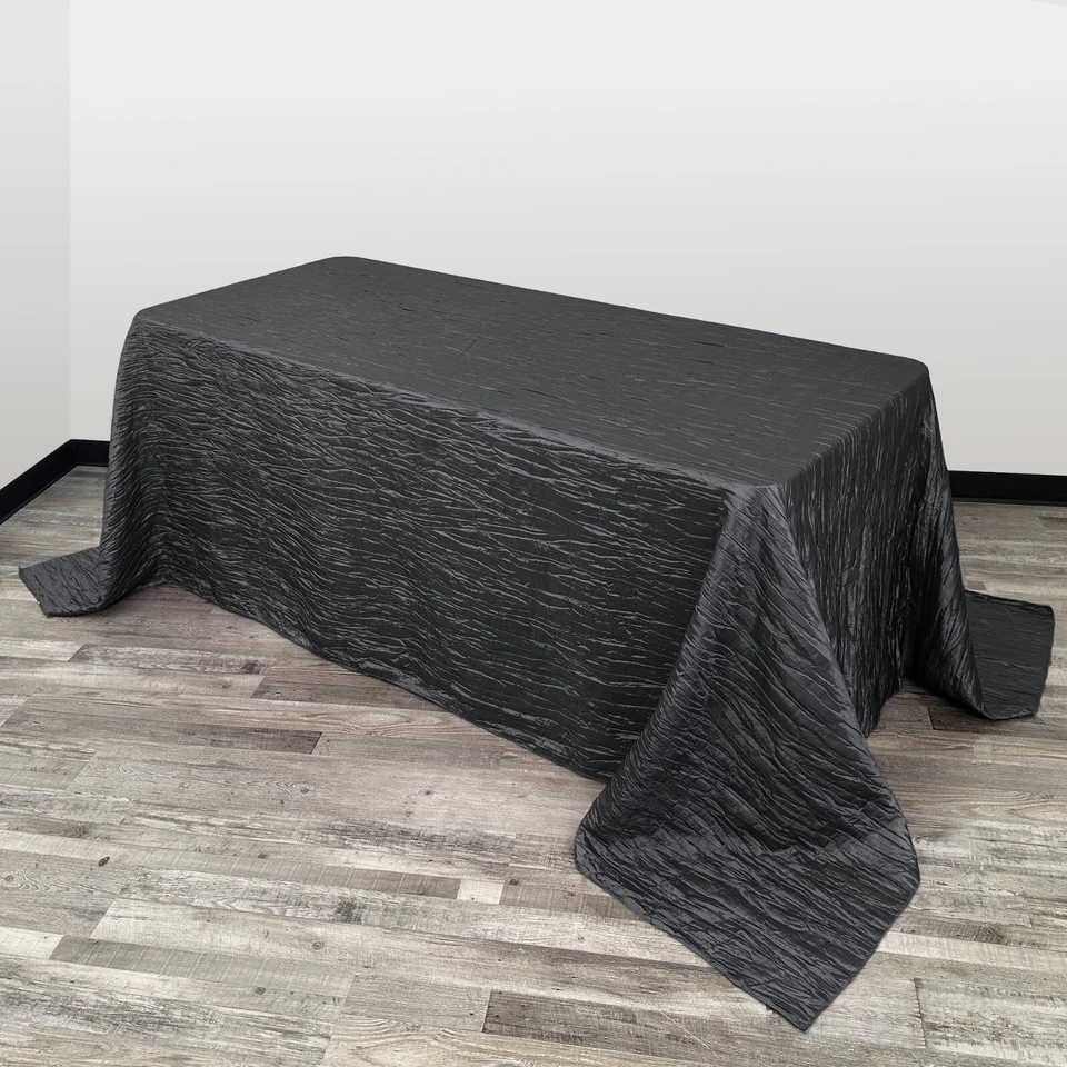 Crinkle Taffeta Tablecloths Rectangular for Weddings & Parties 90 x 156 inches - Image 2 of 4