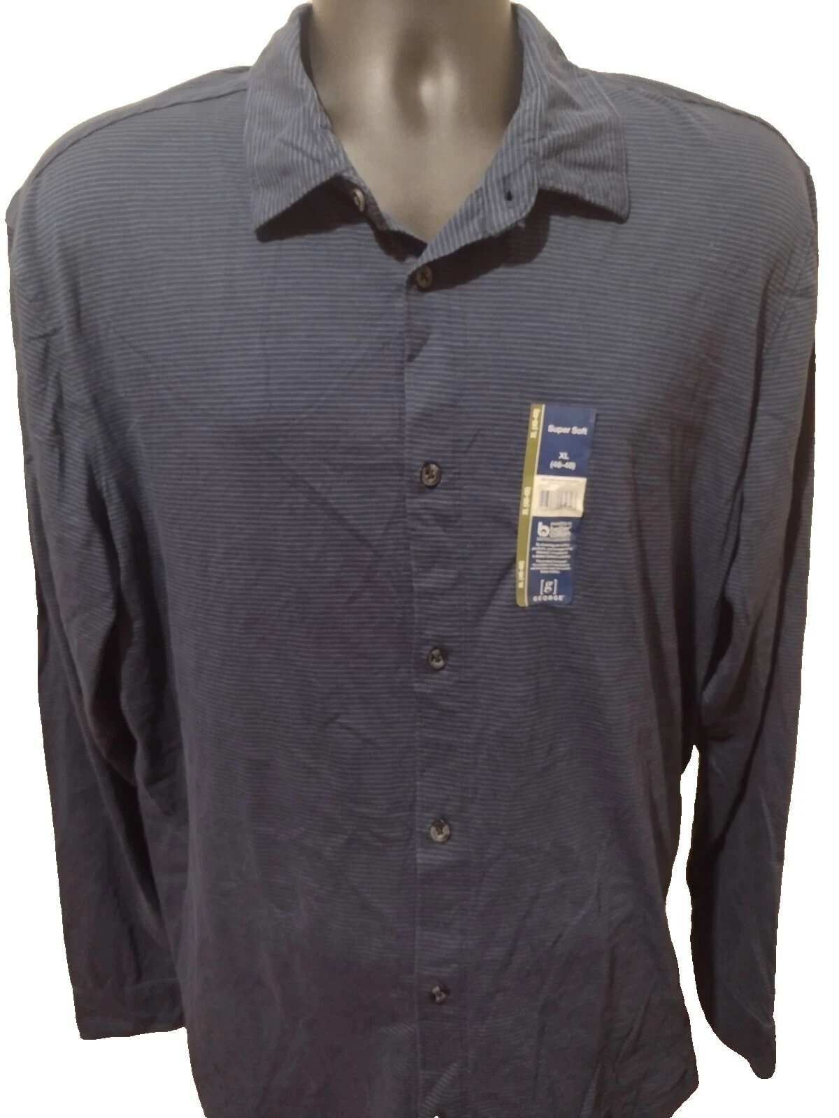 George mangas largas informal con Botones camisas para hombres