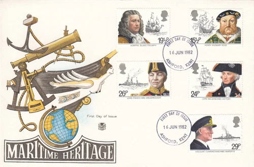 Maritime Heritage GB Stuart FDC Ashford 1982 CLEARANCE (143075)