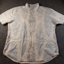 Tommy Bahama Relax Mens Shirt Seersucker Textured Size XL White Blue Floral