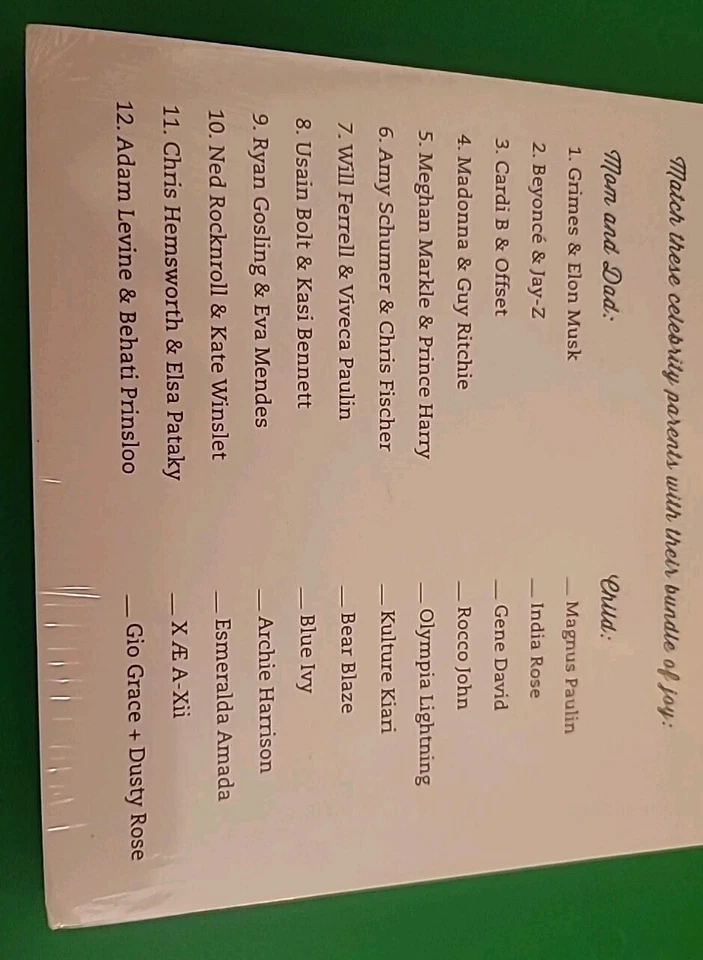 Tarjetas de juego de baby shower impresas (50) animales del bosque celebridad nombres de bebé-coincidencia  Foto 4 de 4