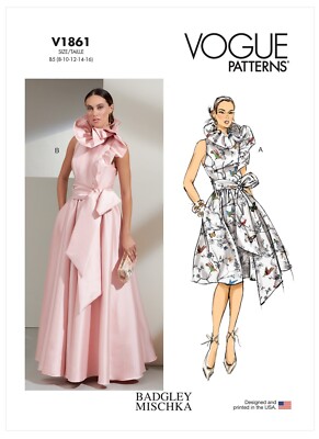 Vogue Sewing Pattern V1861 Misses' Special Occasion Dress Size B5 (8-16) UNCUT