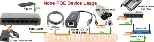 DSLRKIT 8 Ports 6 PoE Switch Injector Power Over Ethernet without Power Adapter - Picture 4 of 6