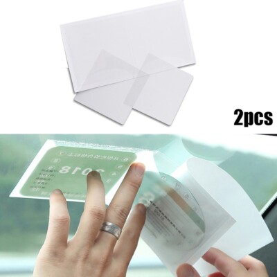 2x Car Windshield Permit Holder Pocket Wallet For Parking Pass 90mm X 90mm - Foto 11