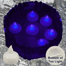 NEW 12 Purple Led Floating Candle Floral Tea Light for Wedding Centerpiece Decor