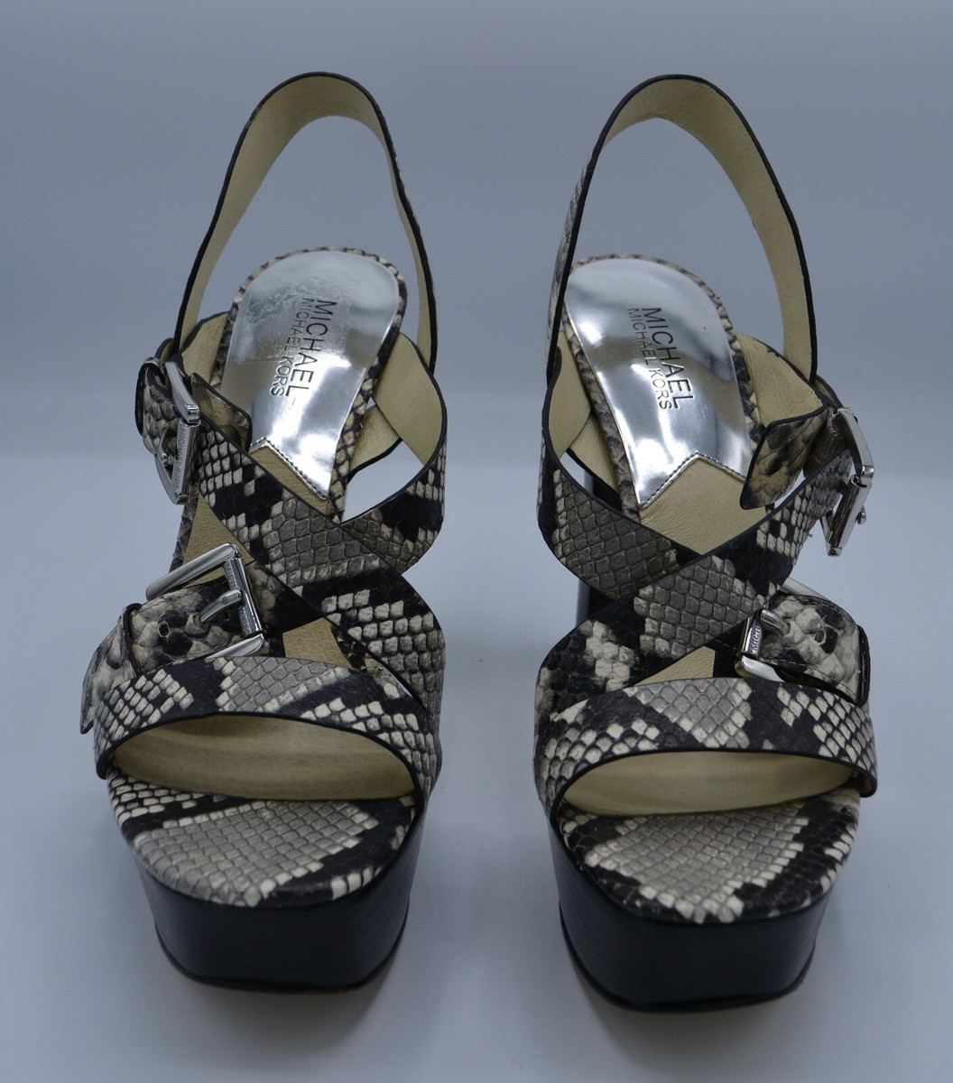 MICHAEL Michael Kors Josephine Platform Leather Snake Print