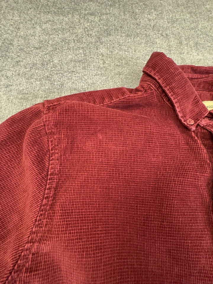 Scandia Woods Para Hombres XL Ballena Pana Color Vino Abotonable Exterior 100% Algodón Foto 3 de 4