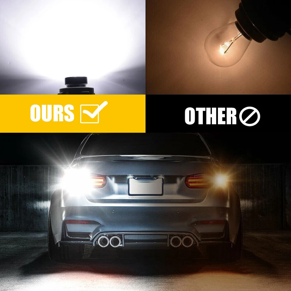 2pcs Car LED P21W 1156 BA15S 180 Turn Signal Lights Bulbs Auto Reverse Lamp 12V - Image 2 of 4
