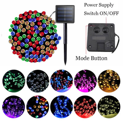 Solar Powered String Lights Christmas LED Fairy Light Outdoor Waterproof Garden