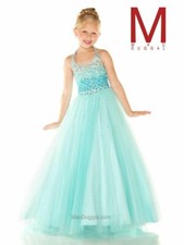 Sugar 48318 Aqua Stunning Girls Pageant Ball Gown Dress sz 10 SALE NWT