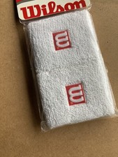 Wilson Wristband Classic White. Cotton Blend. Pack of 2