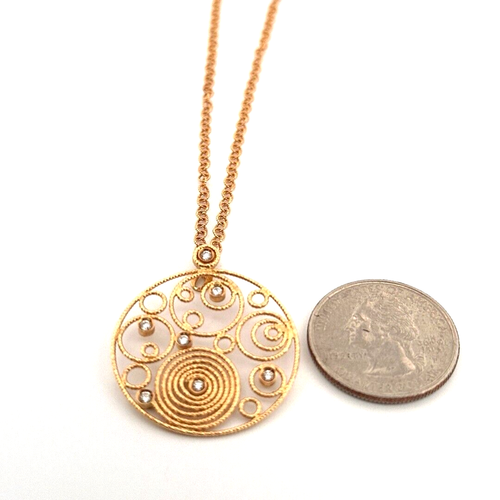 Roberto Coin 18K Yellow Gold & Diamond Mauresque Necklace - Picture 7 of 10