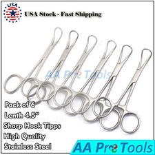 6 Pcs Backhaus Towel Clamps 4.5" Stainless Steel Excellent Quality Instruments