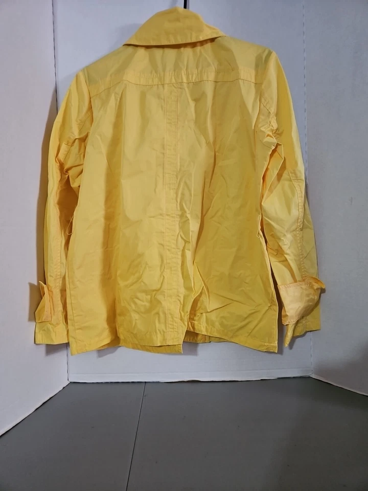 Chico's Size 1 Yellow No Belt Rain Coat - Image 3 of 4