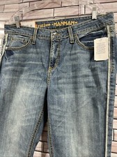 Cruel Hannah Women 15 L denim jean moderate rise flare 33/15 long NWT