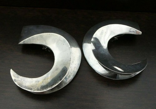 Schönes Paar große Vintage Mid Century Mexiko Sterling Silber Ohrringe - Bild 4 von 12