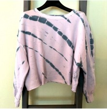 NEW Wildfox Olivia Sweatshirt Women's Medium Muse Spiral Dye Crop Boxy Pullover