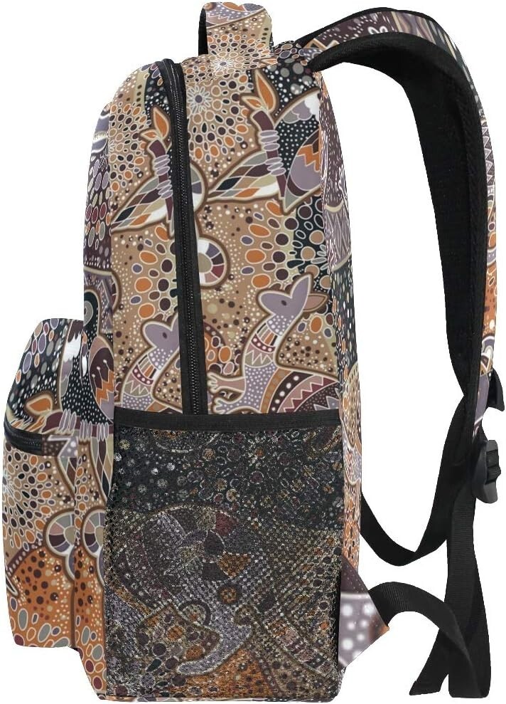 School Backpack Cindly Aboriginal Animals Tribal Style Laptop work Backpack,