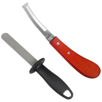 Grngven Hoof Knife with Sharpener, Farrier Tools Kits, Horse Goat Hoof Trimme