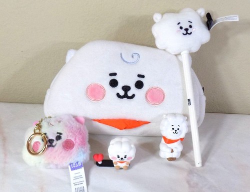 BT21 RJ Lot of 5 collectibles Pouch, magnet, keyring, pen, computer friend