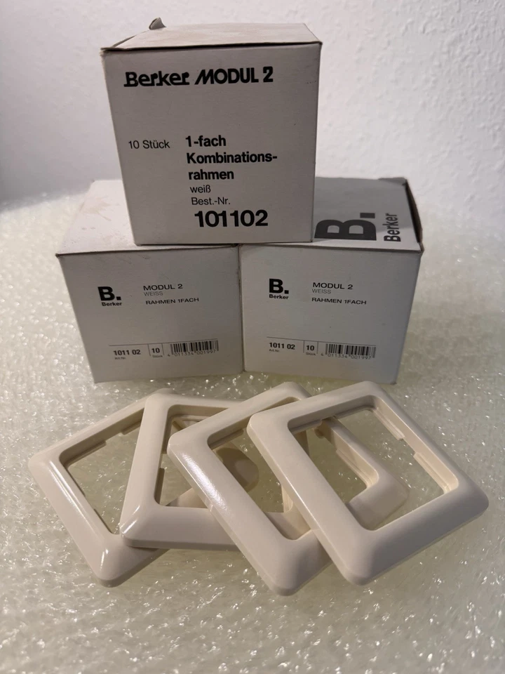 Berker Modul 2 weiß glänzend 1-fach Rahmen 101102 cremeweiß 21776 Einfach Neu - Bild 2 von 2
