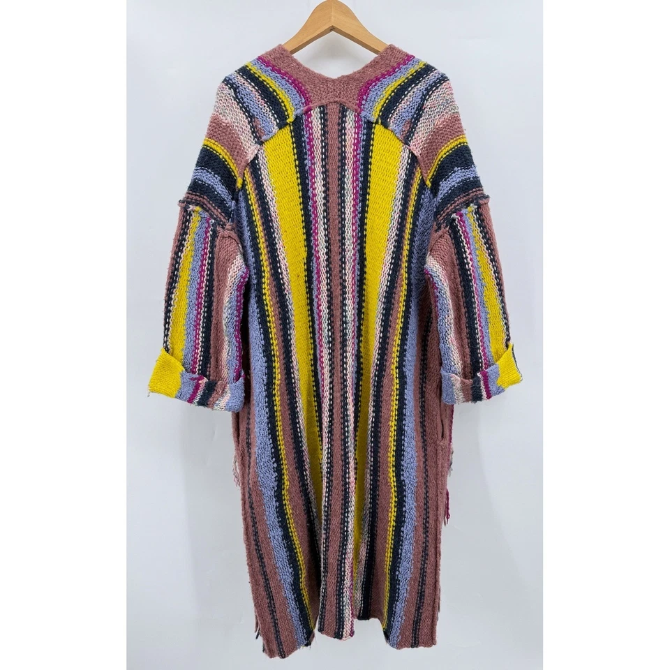 Cárdigan Suéter Anthropologie Pilcro Dreamer Plumero Rayas Boho M/L Pequeño Foto 4 de 4