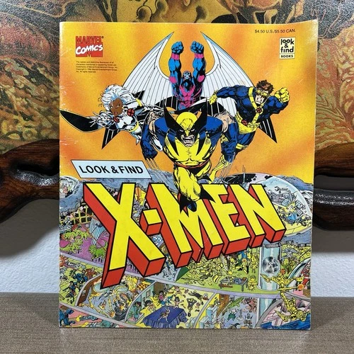 Vintage 1992 X-Men: Look and Find Marvel Comics Paperback Booklet 90s Kids Book