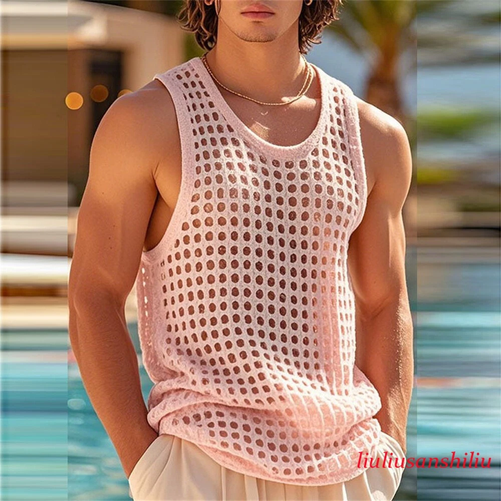 Men See Through Sleeveless Tank Tops Casual breathable T Shirts Muscle Shirt Top
Opens in a new wind