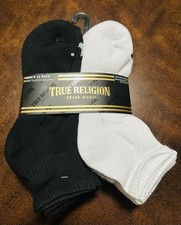 True Religion Men  s 12 Pack Half Cushion Quarters Socks Shoe Size 8-12.5