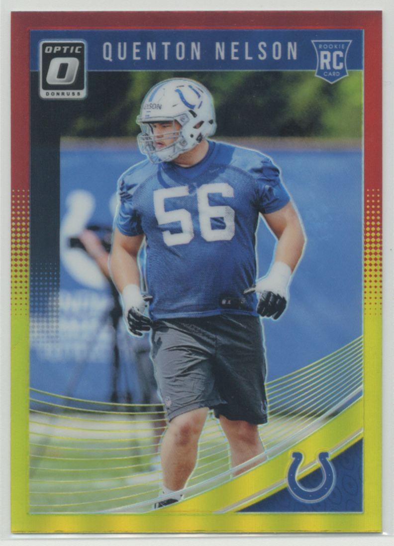 Quenton Nelson 2018 Donruss Optic Red & Yellow Prizm RC Rookie #101 Indianapolis