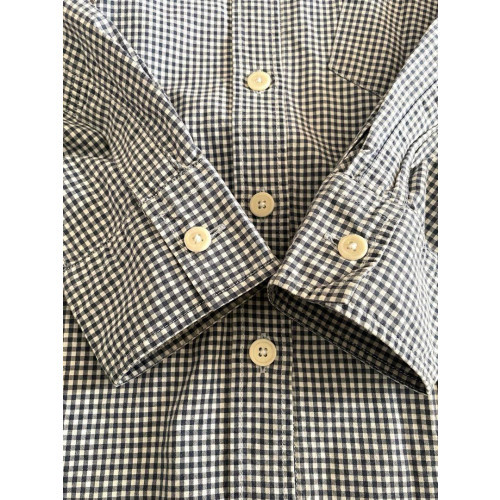 MHL. Gingham check long sleeve shirt, 100% cotton, white x