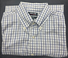 Kirkland Signature Dress Shirt 16 1/2 - 36/37 L Plaid